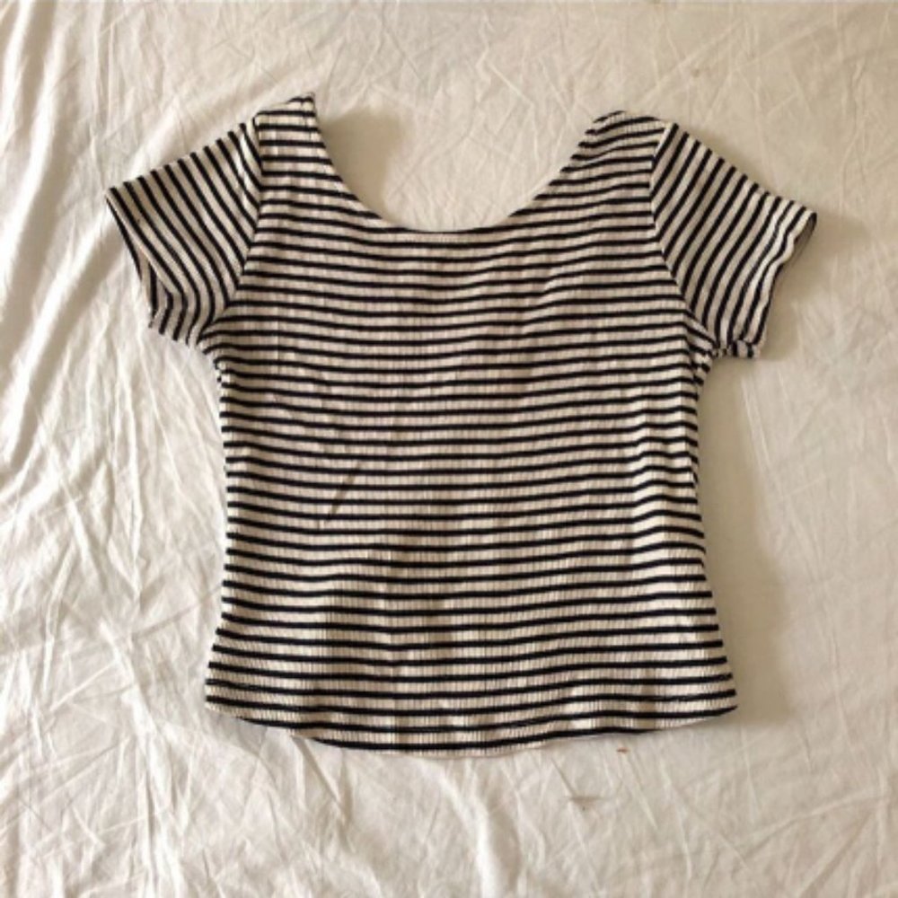 Zara cropped stripe tee